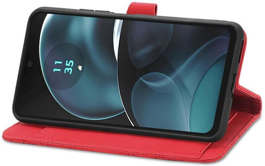 Embossed Flower Wallet Κόκκινο (Moto G14)