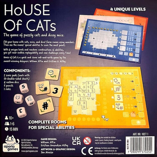 Board Game House Of Cats for 1-6 Players 10+ Years Old (EN) Aporta Games