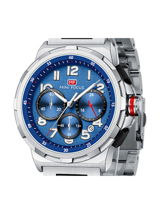 Mini Focus Men's Watch 42.5mm Battery with Silver Metal Bracelet