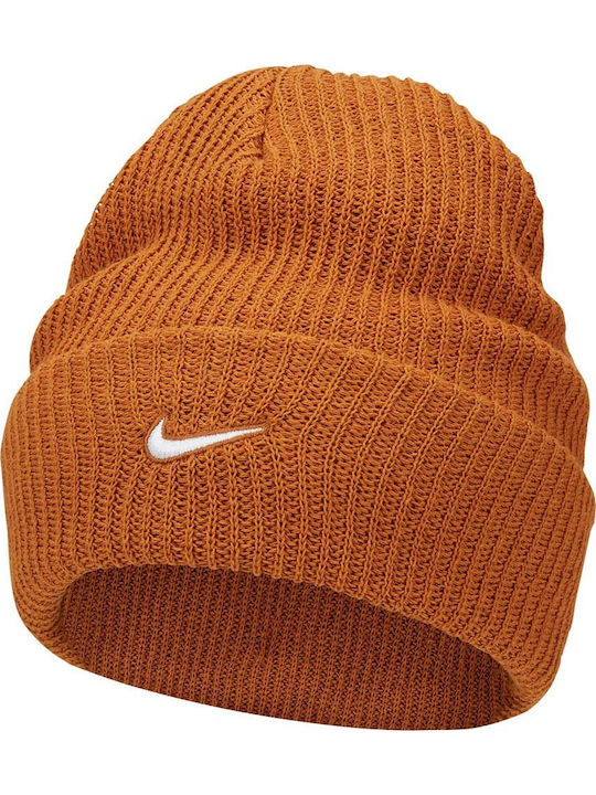 Sportswear Beanie Unisex Σκούφος Πλεκτός σε Καφέ χρώμα