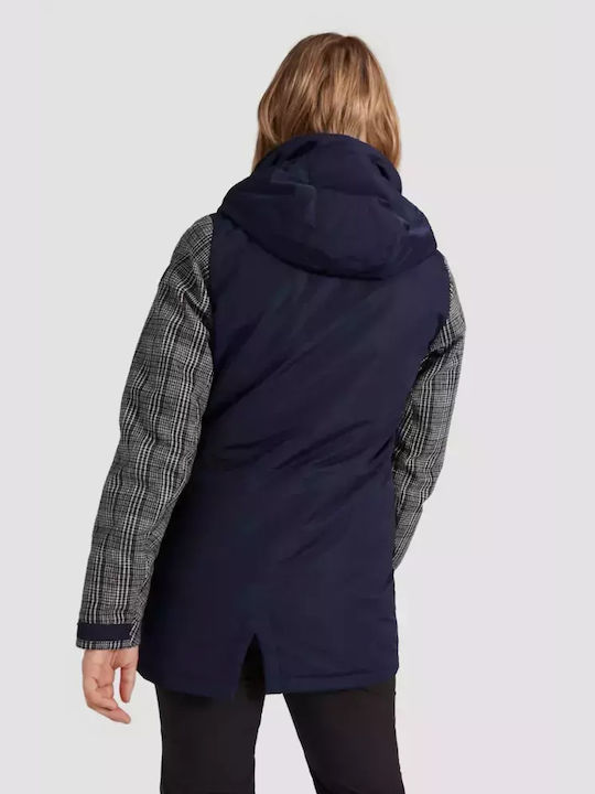 O'neill Women's Short Parka Jacket Waterproof for Winter with Hood Navy Blue