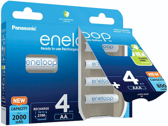Panasonic Eneloop Combipack AA + AAA Επαναφορτιζόμενες Μπαταρίες Ni-MH 1.2V 8τμχ