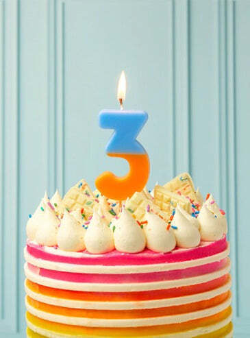 Talking Tables Geburtstagskerze Nummer "1" Bunt BDAY-CANDLE-ORG-1