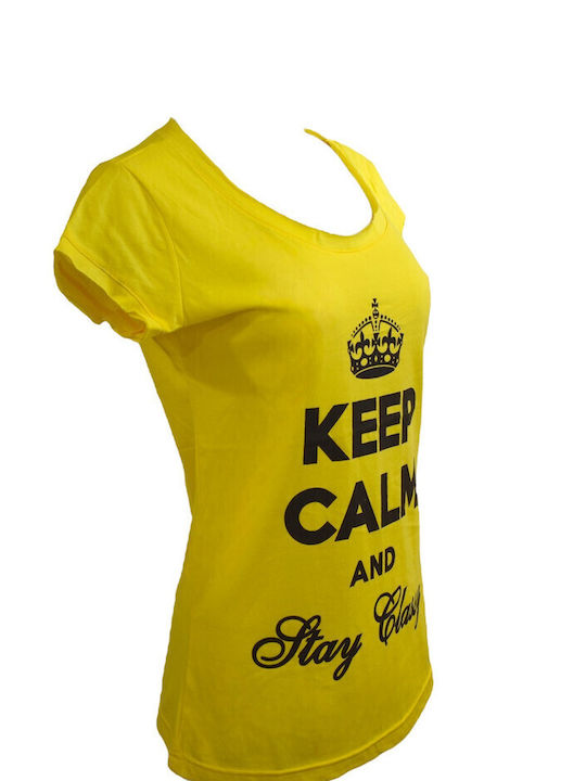 Bodymove Women's Athletic T-shirt Yellow -D