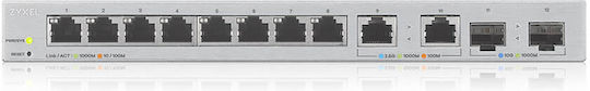 Zyxel XGS1210-12-ZZ0102F Managed L2 Switch with 8 Gigabit (1Gbps) Ethernet Ports and 2 SFP Ports