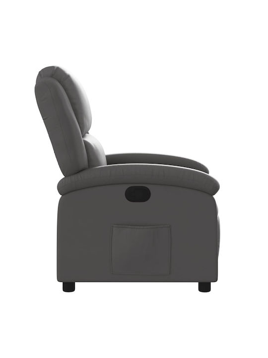 Фотьойл Relax С поставка за крака от Естествена Кожа Сив 71x86.5x99.5см