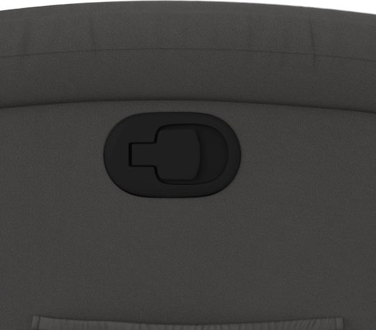 Relaxsessel mit Fußhocker aus echtem Leder Grey 71x86.5x99.5cm