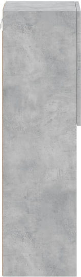 Wall Living Room Display Cabinet made of Particleboard with Glass & Lighting Grey 30.5x30x102cm