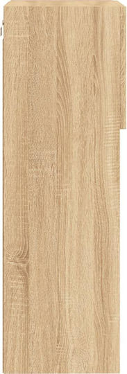 Wall-Mounted Living Room Cabinet Made of Particle Board with Lighting Brown 40.5x30x90cm