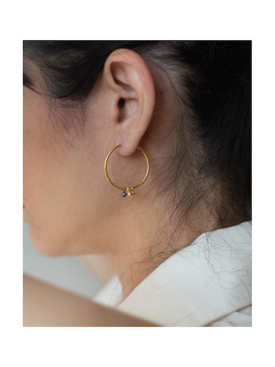 Eleni Tsaprali Earrings Hoops made of Silver Gold Plated