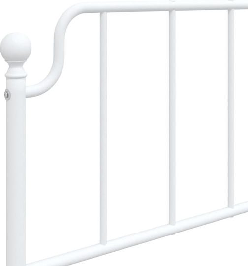 Halbgröße Metallbett Weiß mit Lattenrost für Matratze 107x203cm