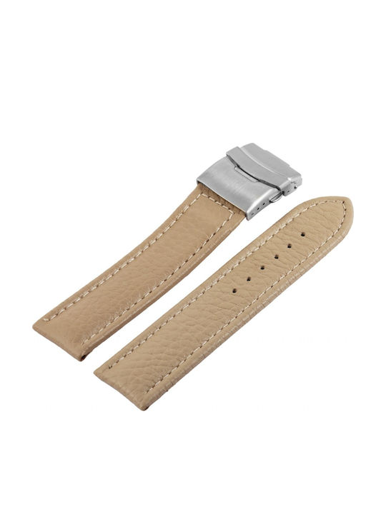 New Era Δερμάτινο Λουράκι Μπεζ 24mm