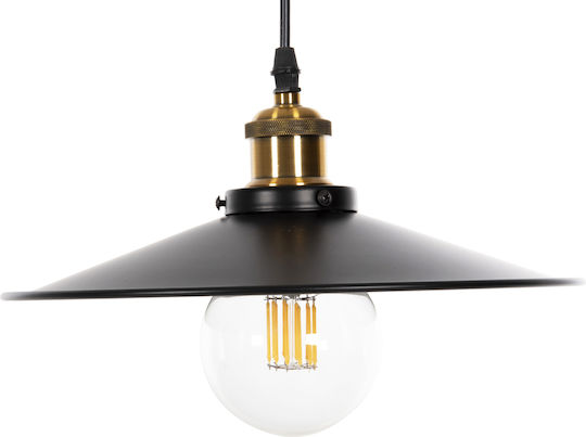 HomeMarkt Κρεμαστό Φωτιστικό Μαύρο με Ντουί E27 30x10x109εκ.