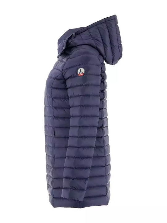 Just Over The Top Women's Long Puffer Jacket for Winter with Hood Navy Blue