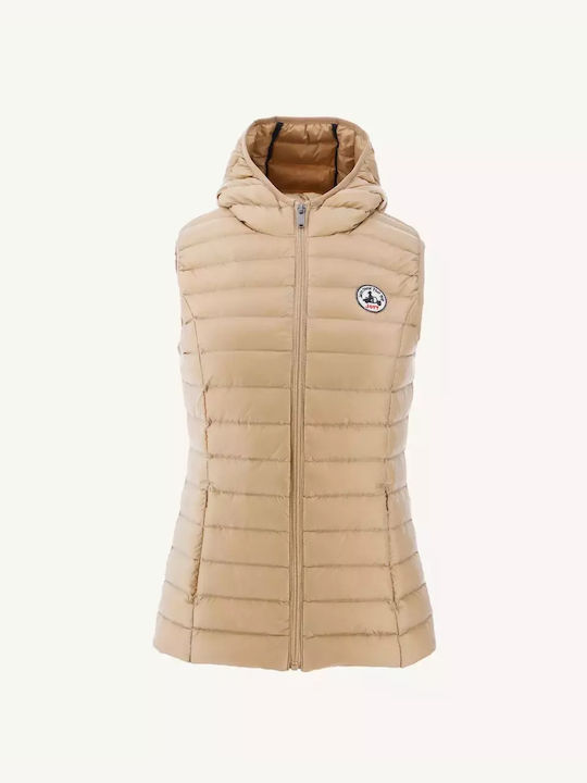 Just Over The Top Women's Short Puffer Jacket for Winter Beige