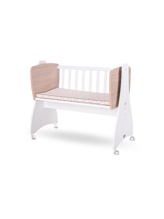 Lorelli Cradle First Dreams with Side Opening and Wheels White-Amber