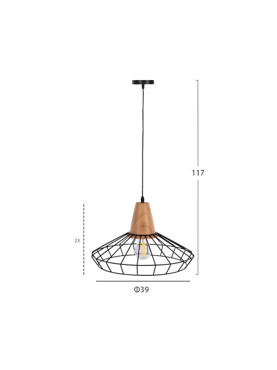 HomeMarkt Pendant Light Black with Socket E27 39cm