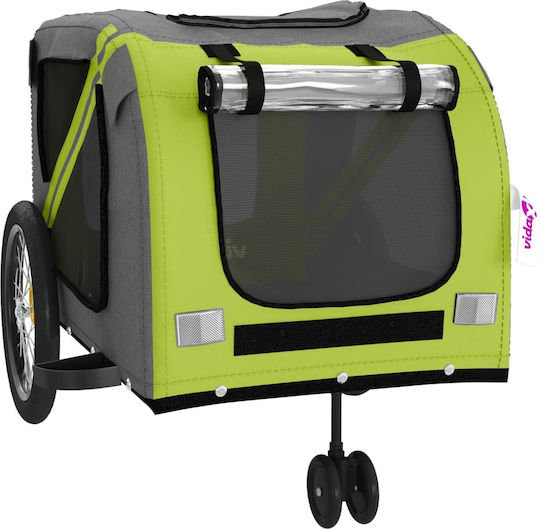vidaXL Dog Carrying Green Bicycle Trailer for 45kg Pets L134xW72xH68cm
