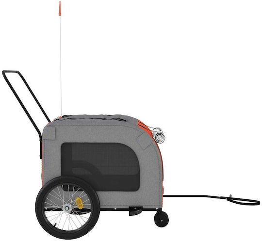 vidaXL Dog Carrying Orange Bicycle Trailer for 45kg Pets L134xW73xH68cm