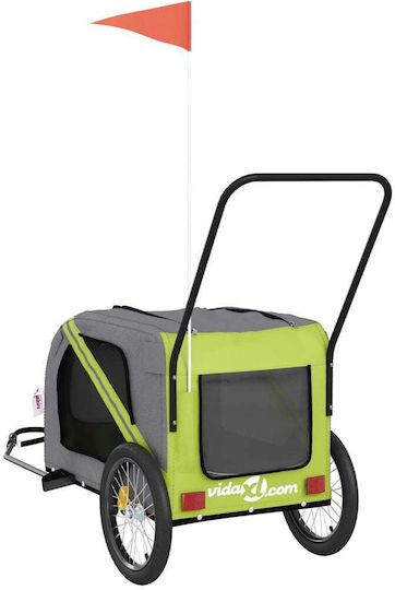 vidaXL Dog Carrying Green Bicycle Trailer for 45kg Pets L134xW72xH68cm