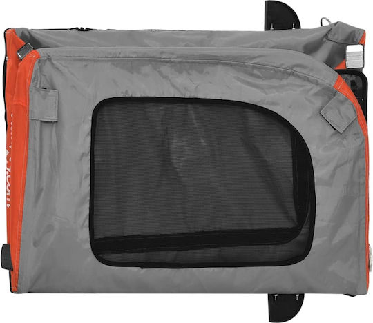 vidaXL Remorcă bicicletă pentru transport câine până la 45kg Portocaliu M121xL65xA63cm.