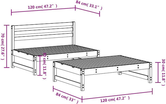 Garten- und Outdoor-Möbelsets Wohnzimmer Typsatz 2 Stück Weiß