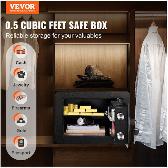 Vevor Seif cu Blocare Digitală și Cheie cu Dimensiunile L35xW25xH25cm cu Greutatea 7.25kg WSBXJHSWSLF05IINNV0