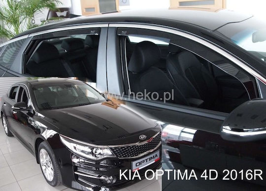 Set of Windbreakers Front and Rear Car Dark Fime for Kia Rio 4pcs