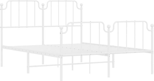 Doppelbett Weiß mit Lattenrost für Matratze 150x200cm