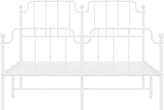 Doppelbett Weiß mit Lattenrost für Matratze 150x200cm