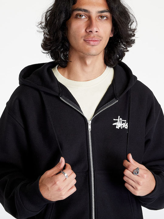 Stussy Men's Sweatshirt Jacket with Hood Black