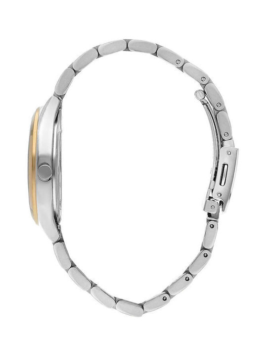 Lee Cooper Crystals Watch with Silver Metal Bracelet