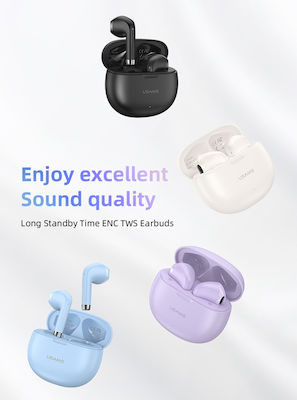 Usams YO17 Earbud Bluetooth Handsfree Căști cu Carcasă de Încărcare Violet