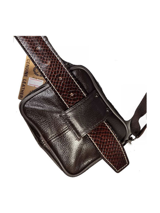 Piele Geantă pentru bărbați De umăr / tip crossbody Maro