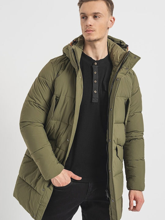 Save The Duck Geacă pentru bărbați de iarnă Puffer Khaki