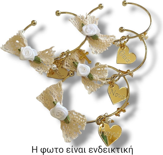 The Art of Beading Christening Charm Handcuff Metal White 1 Pieces