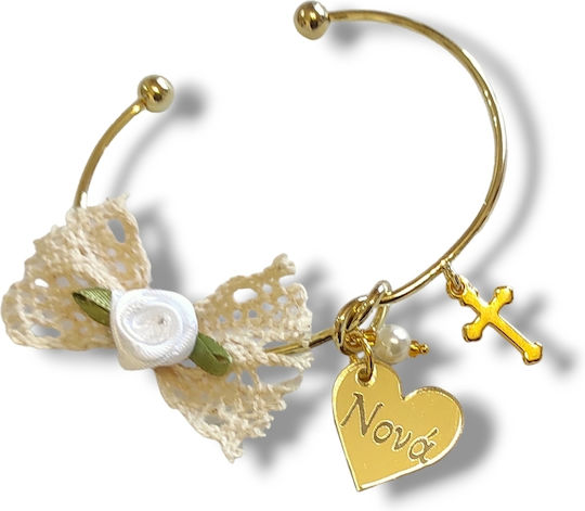 The Art of Beading Christening Charm Handcuff Metal White 1 Pieces