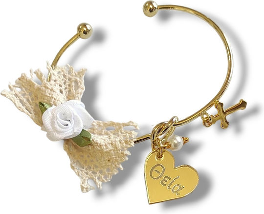 The Art of Beading Christening Charm Handcuff Metal White 1 Pieces