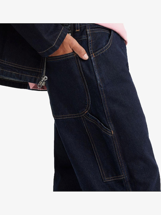 Skate Ανδρικό Παντελόνι Τζιν Cropped με Loose Straight Εφαρμογή Μπλε