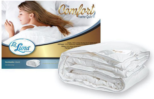 La Luna Μονό 160x220εκ. Comfort Duvet Λευκό