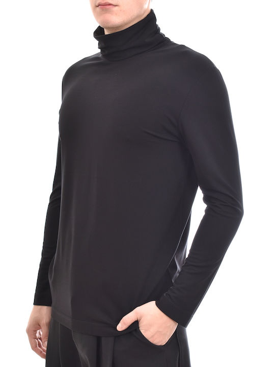 Diverse System Men's Long Sleeve Blouse Turtleneck BLACK