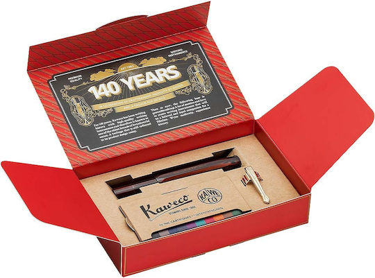 Kaweco Sport Подредба Писалка Medium Кафява Дървена с Червено Мастило