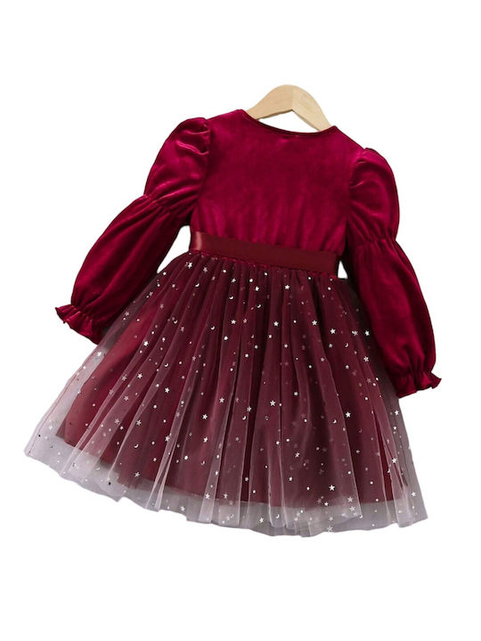 TakTakBaby Kids Dress Velvet Bordeaux