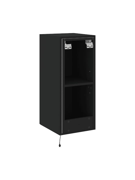 Cabinet Perete cu LED Negru 30.5x35x70cm