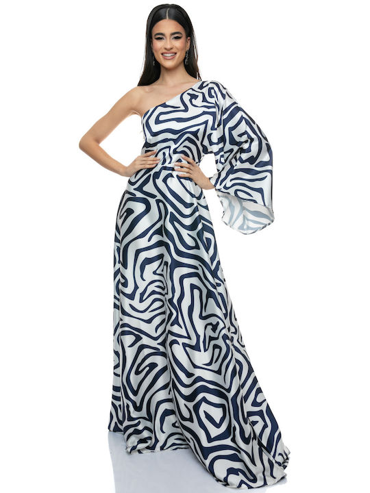 Anna Aktsali Collection Summer Maxi Evening Dress Monochrome.