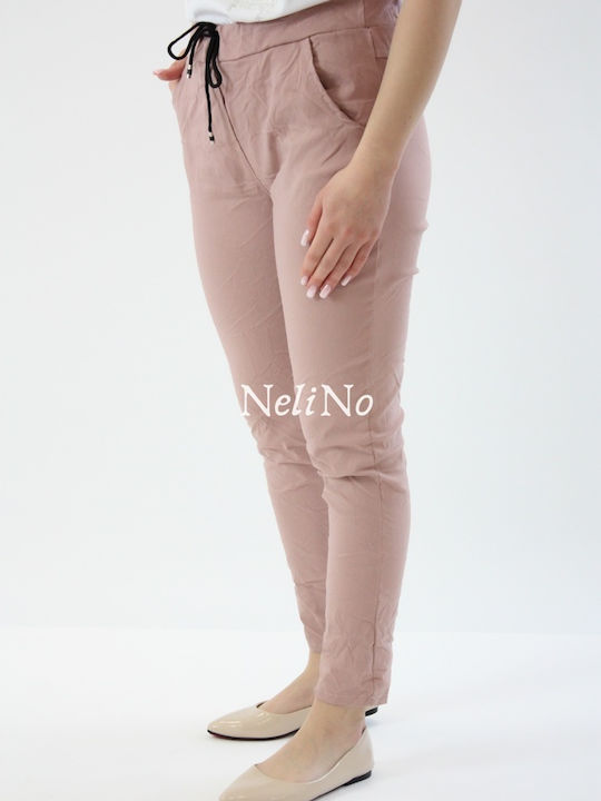 Brak Women's Fabric Trousers pink powder