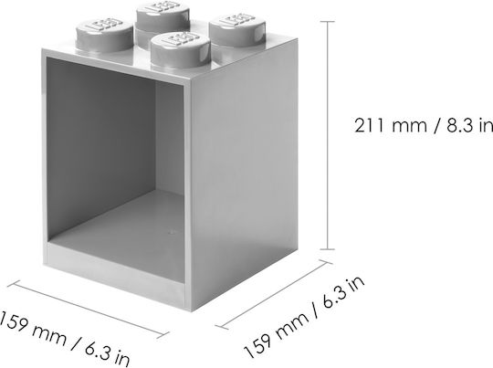 Παιδικό Ράφι Τοίχου Γκρι 21.1x21.1x31.8εκ.