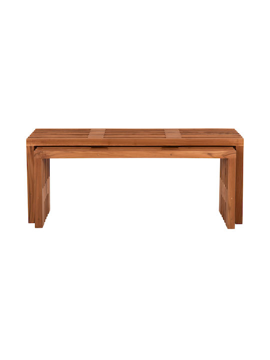 Rectangular Solid Wood Zigon Tables Natural L110xW30xH46cm