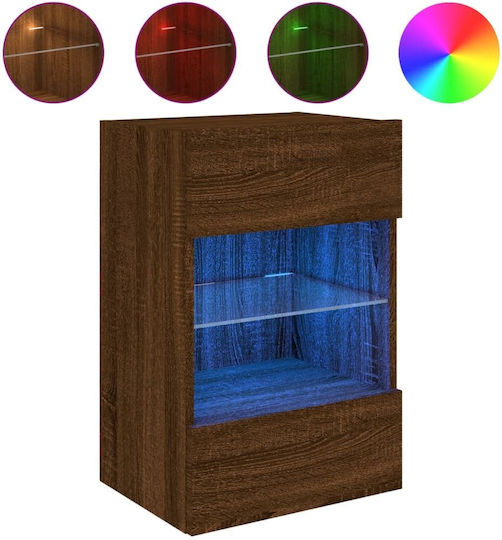 Vitrină Pandantivă Dulapuri De Prezentare Pentru Sufragerie Din Placă Din Lemn Agregat Cu Geamuri Și Iluminare Maro 40x30x60.5cm Vitrină Pandantivă Dulapuri De Prezentare Pentru Sufragerie Din Placă Din Lemn Agregat Cu Geamuri Și Iluminare Maro 40x30x60.5cm