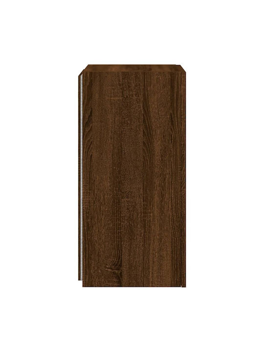 Wand Wohnzimmer Vitrine aus Spanplatte mit Glas & Beleuchtung Brown Oak 30.5x35x70cm